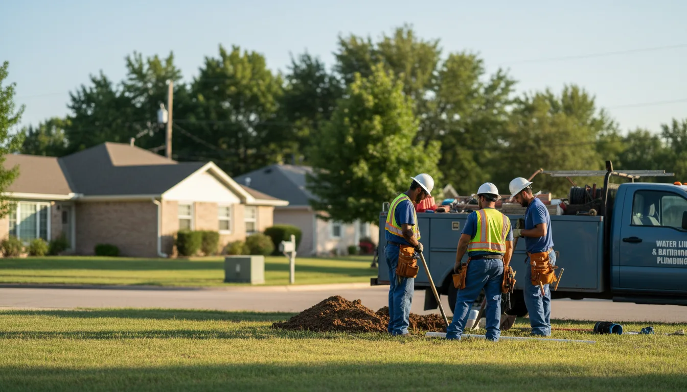 Residential water line and bathroom plumbing service in Marysville, OH
